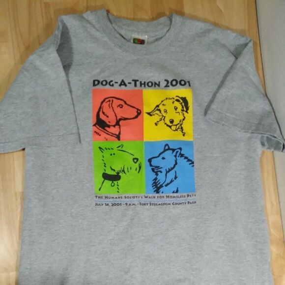 Vintage Dog-A-Thon 2001 Humane Society Walk T-Shirt - Picture 1 of 7